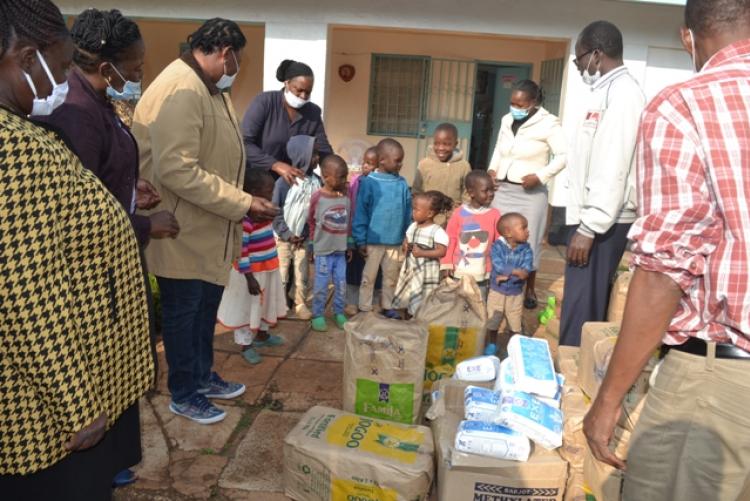 SWA donates foodstuff to Nairobi Children's Rescue Home.