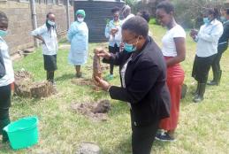 Staff & students planting trees at KMSH-Hostels